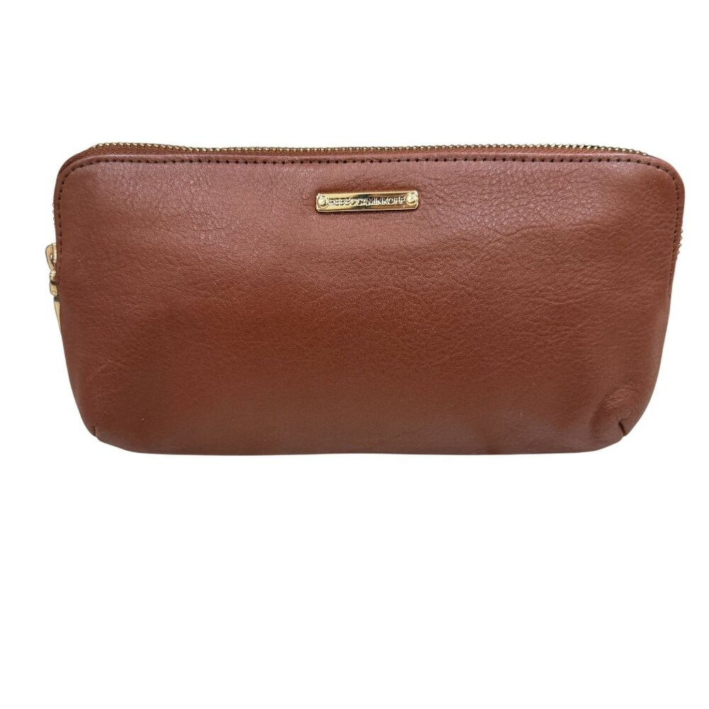 Rebecca Minkoff Brown Leather Zip Around Wallet Gold Hardware Clutch